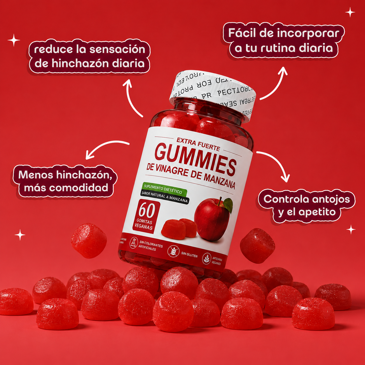 Equilibrio Digestivo con Gominolas de Vinagre de Manzana
