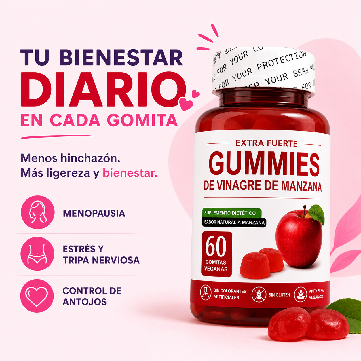 Equilibrio Digestivo con Gominolas de Vinagre de Manzana