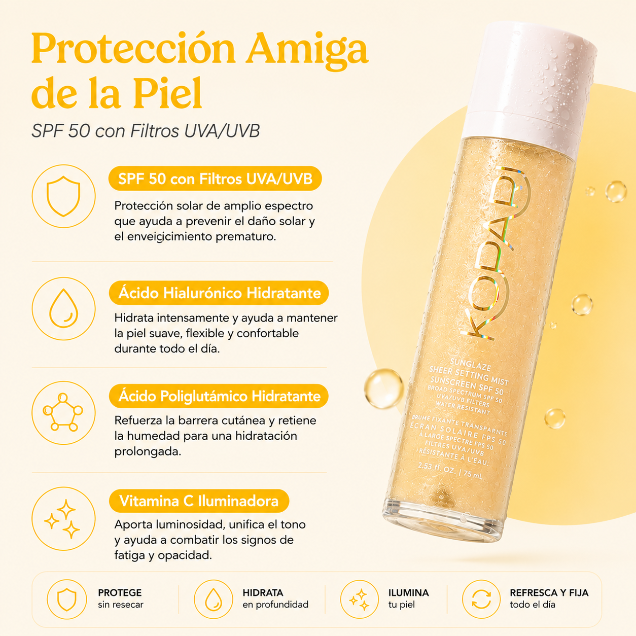 Spray Solar SPF 50 Sin Arruinar tu Maquillaje